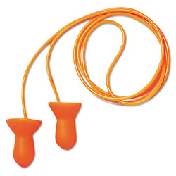 Howard Leight Quiet Reusable Earplugs, Foam, Orange, Corded, Poly Bag
