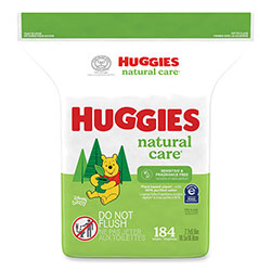 Huggies® Natural Care Sensitive Baby Wipes, 1-Ply, 3.88 x 6.6, Unscented, White, 184/Pack, 3 Packs/Carton