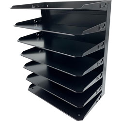 Huron Horizontal Slots Desk Organizer - 7 Compartment(s) - 15 in, x 15 in x 8.8 in Depth - Durable - Steel - 1 Each