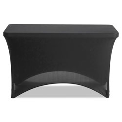 Iceberg Stretch-Fabric Table Cover, Polyester/Spandex, 24 in x 48 in, Black