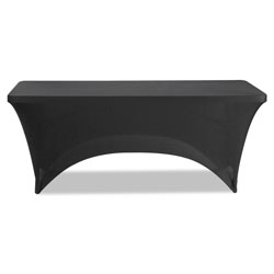 Iceberg Stretch-Fabric Table Cover, Polyester/Spandex, 30 in x 72 in, Black