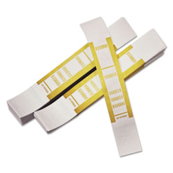Iconex Self-Adhesive Currency Straps, Mustard, $10,000 in $100 Bills, 1000 Bands/Pack