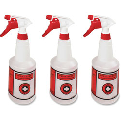 Impact Alert System Spray Bottles, 24oz, 11 inx3.5 in, 3/PK, Natural