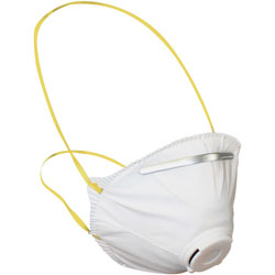 Impact Disposable Dust and Mist Respirator For Hot Conditions, White w/Yellow Straps