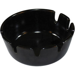 Impact Tabletop Round Ashtray, Round, Manual, Heat Resistant, Lightweight, 1.8 in, x 4.8 in Width, Plastic, Black, 1 Box
