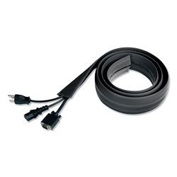 Innovera Floor Sleeve Cable Management, 2.5 in x 0.5 in Channel, 72 in Long, Black