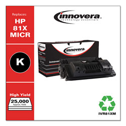 Innovera Remanufactured Black High-Yield MICR Toner Cartridge, Replacement for HP 81XM (CF281X(M)), 25,000 Page-Yield