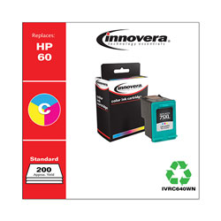 Innovera Remanufactured Black Ink, Replacement For HP 60 (CC640WN), 200 Page Yield