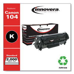 Innovera Remanufactured Black Toner Cartridge, Replacement for Canon 104 (0263B001AA), 2,000 Page-Yield