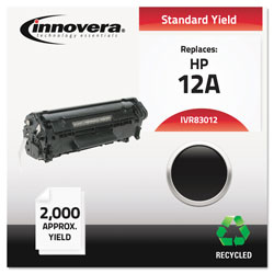 Innovera Remanufactured Black Toner Cartridge, Replacement for HP 12A (Q2612A), 2,000 Page-Yield
