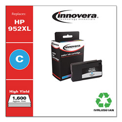Innovera Remanufactured Cyan High-Yield Ink, Replacement for HP 952XL (L0S61AN), 1,600 Page-Yield