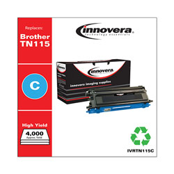Innovera Remanufactured Cyan High-Yield Toner Cartridge, Replacement for Brother TN115C, 4,000 Page-Yield