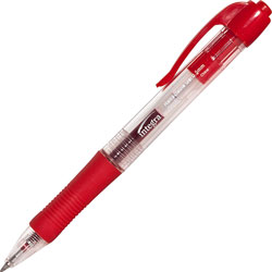Integra Gel Pen, Retractable, Permanent, .5mm Point, Red Barrel/Ink