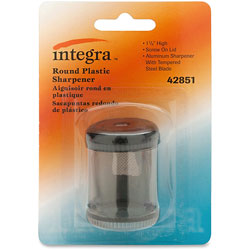 Integra Pencil Sharpener, Round, Desk, 1-7/8 in, Smoke