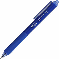 Integra Silent Retractable Gel Pens, 0.5 mm Pen Point Size, Retractable, Blue, 12/Box