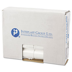 InteplastPitt High-Density Commercial Can Liners, 10 gal, 6 microns, 24 in x 24 in, Natural, 1,000/Carton