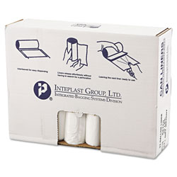 InteplastPitt High-Density Commercial Can Liners Value Pack, 33 gal, 10 microns, 33 in x 39 in, Clear, 500/Carton