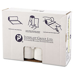 InteplastPitt High-Density Interleaved Commercial Can Liners, 60 gal, 17 microns, 43 in x 48 in, Clear, 200/Carton