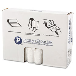 InteplastPitt High-Density Interleaved Commercial Can Liners, 33 gal, 11 microns, 33 in x 40 in, Clear, 500/Carton