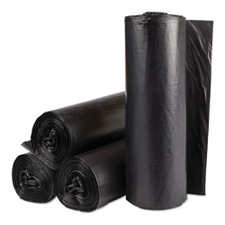 InteplastPitt Institutional Low-Density Can Liners, 30 gal, 0.58 mil, 30 in x 36 in, Black, 25 Bags/Roll, 10 Rolls/Carton