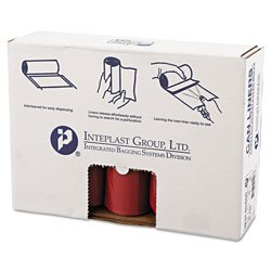InteplastPitt Low-Density Commercial Can Liners, 45 gal, 1.3 mil, 40 in x 46 in, Red, 100/Carton