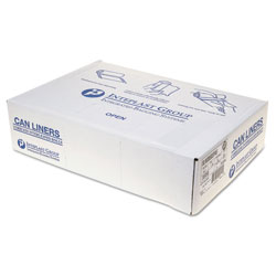 InteplastPitt Low-Density Commercial Can Liners, 60 gal, 1.15 mil, 38 in x 58 in, Clear, 100/Carton