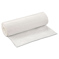 InteplastPitt Low-Density Commercial Can Liners, 45 gal, 0.8 mil, 40 in x 46 in, White, 100/Carton