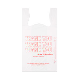 InteplastPitt  inThank You in High Density T-Shirt Plastic Bags, 12.5 Mic, White