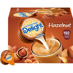 International Delight Hazelnut Liquid Creamer Singles, Hazelnut Flavor, 0.50 fl oz (15 mL), 192/Carton