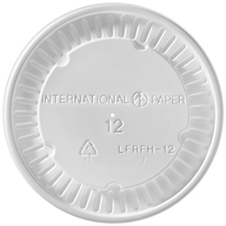 International Paper Flat White Cold Food Container Lid, 12 oz. (LFRFH-12)