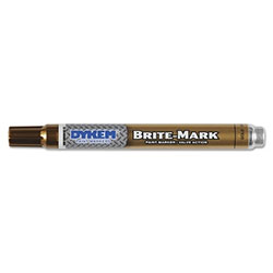 ITW Dymon BRITE-MARK® Medium Paint Marker, Gold, Medium, Bullet, Acrylic
