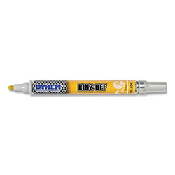 ITW Dymon RINZ OFF® Water Removable Temporary Marker, Yellow, Medium Tip