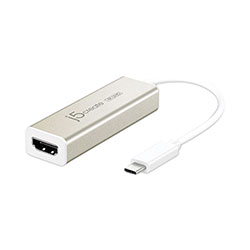 J5 Create USB-C to HDMI Adapter, 5.71 in, Silver/White