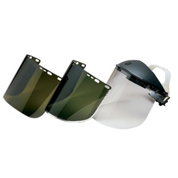 Jackson Safety® F50 Polycarbonate Special Face Shields, IRUV 5.0, D Shape, 8 in H x 15.5 in L