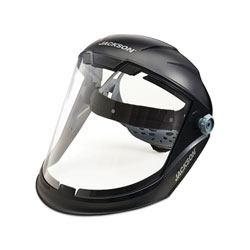 Jackson Safety® MAXVIEW™ Series Premium Face Shields with Headgear, AF/Clear, 9 in H x 13-1/4 in L