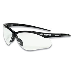 Jackson Safety® SG Series Safety Glasses, Clear, Polycarbonate, Hardcoat Lens Black
