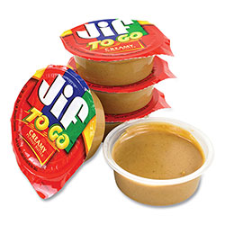 Jif To Go Spreads, Creamy Peanut Butter, 1.5 oz Cup, 36 Cups/Box