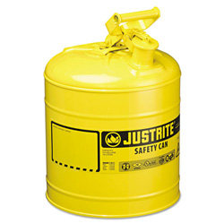 Justrite Type I Steel Safety Can, Diesel, 5 gal, Yellow