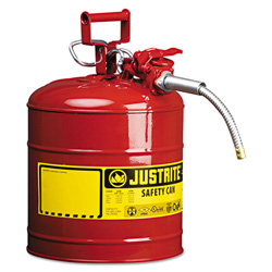 Justrite Type II AccuFlow™ Safety Can, 5 gal, Red, Hose