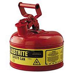 Justrite Type I Steel Safety Can, Flammables, 1 gal, Red