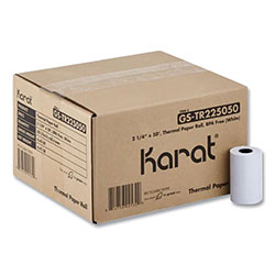 Karat® Thermal Paper Rolls, 2.25 in x 50 ft, White, 50/Carton