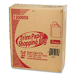 Kari Out Kraft Paper Bags, 8 in x 5 in x 11 in, Kraft, 250/Carton