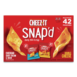 Keebler Snap'd Crackers Variety Pack, Cheddar Sour Cream and Onion; Double Cheese, 0.75 oz Bag, 42/Carton
