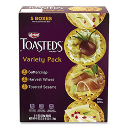 Keebler Toasteds Party Pack Cracker Assortment, 8 oz Box, 5 Assorted Boxes/Pack