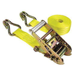 Keeper Ratchet Tie-Down Straps, Double-J Hooks, 1-3/4 in W, 15 ft L, 1,666 Load Capacity