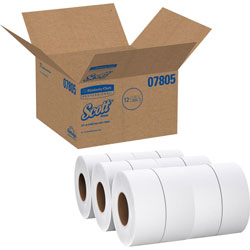 Kimberly-Clark Essential JRT Jumbo Roll Bathroom Tissue, Septic Safe, 2-Ply, White, 3.55 in x 1,000 ft, 12 Rolls/Carton