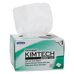 Kimtech™ Kimwipes, Delicate Task Wipers, 1-Ply, 4.4 x 8.4, Unscented, White, 286/Box, 60 Boxes/Carton (34155KIM)