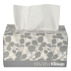 Kleenex Hand Towels, POP-UP Box, Cloth, 1-Ply, 9 x 10.5, Unscented, White, 120/Box