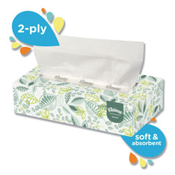 Kleenex Naturals Facial Tissue for Business, Flat Box, 2-Ply, White, 125 Sheets/Box