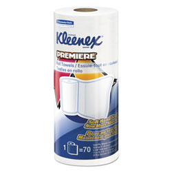 Kleenex Premiere Kitchen Roll Towels, 1-Ply, 11 x 10.4, White, 70/Roll, 24 Rolls/Carton